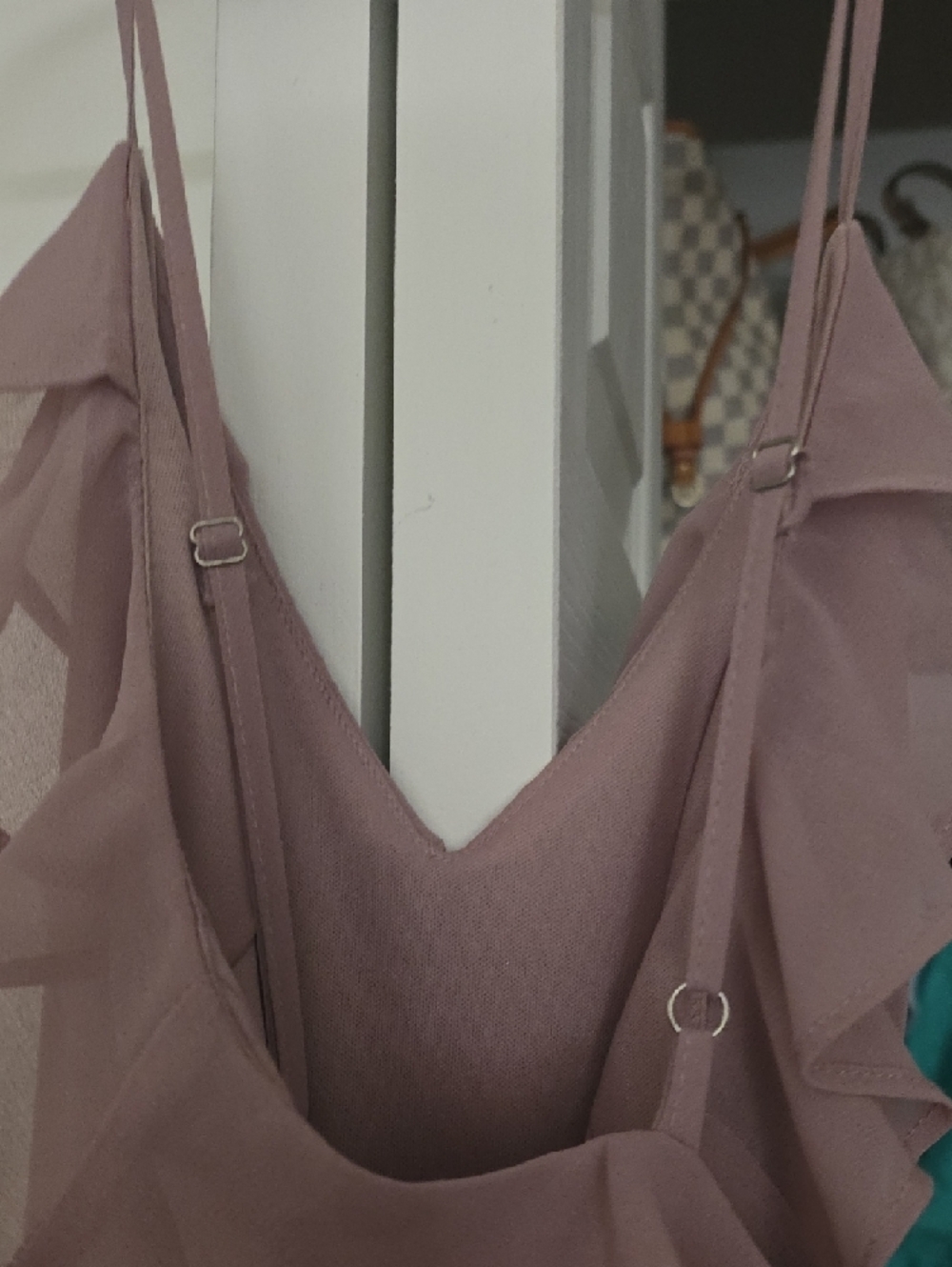 Lulu's Dusty Rose Ruffle V-Neck Maxi Dress - Picture 9 of 9